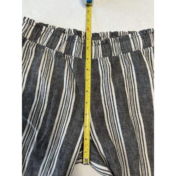 Pink Rose Pants Womens Small Gray & White Striped Pull On Boho Wide Leg (e1) - Picture 4 of 8